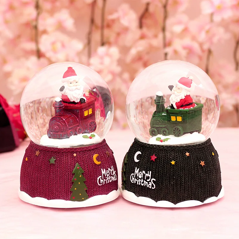Рождественская музыкальная шкатулка в виде хрустального шара плавающий снег со