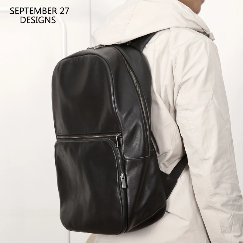 Мужские рюкзаки из натуральной кожи роскошный повседневный дорожный рюкзак