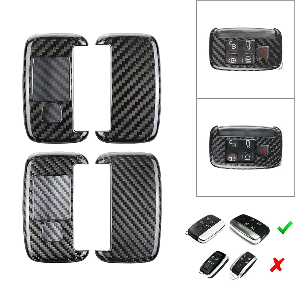 

Car Remote Key Shell Cover Case Carbon Fiber Housing For Jaguar F-Pace F-Type XE XF XJ & For Land Rover Range Rover Discovery