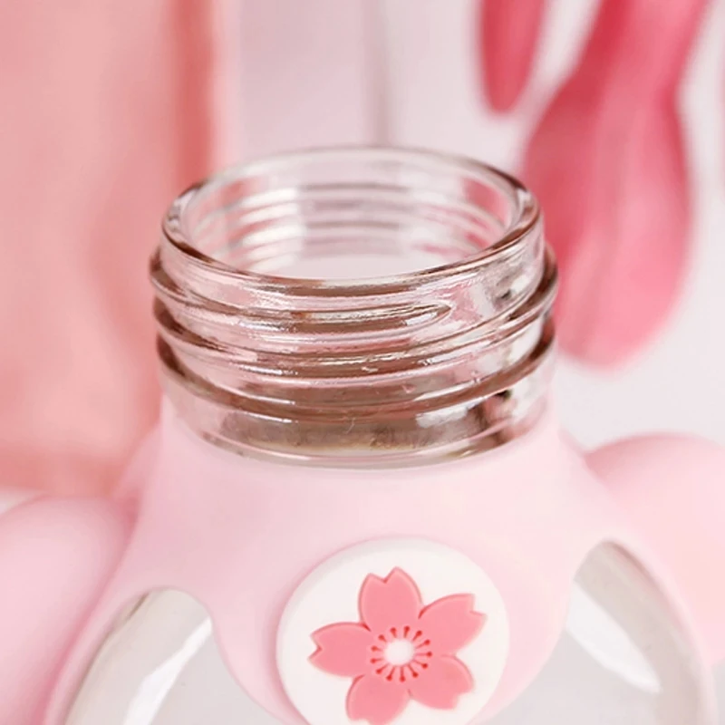 

Fashion Bit Cute Fresh Flower Glass For Men And Women Creative Student Rope Cup Portable Handy Cups Water Bottles
