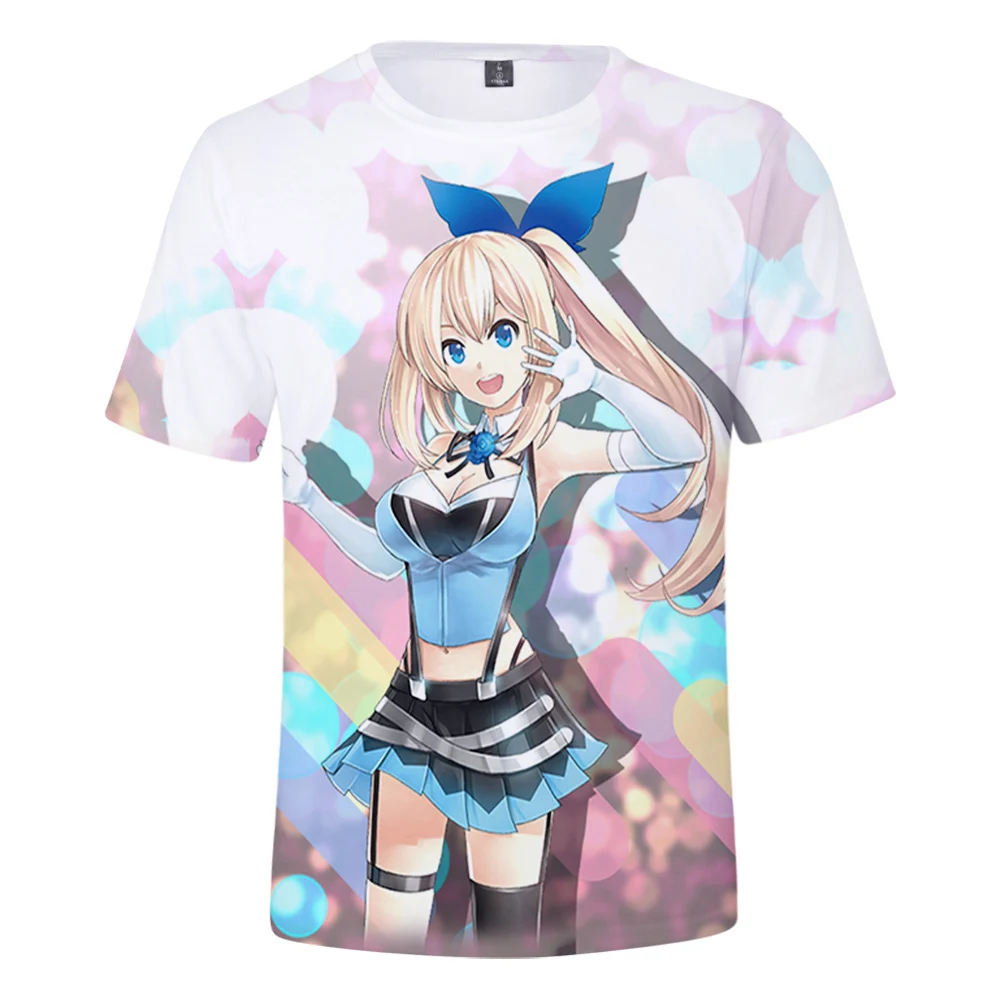 

Футболка Mirai Akari с 3D принтом для мужчин и женщин, стильная уличная одежда в стиле преппи, кавайная рубашка, весна-лето