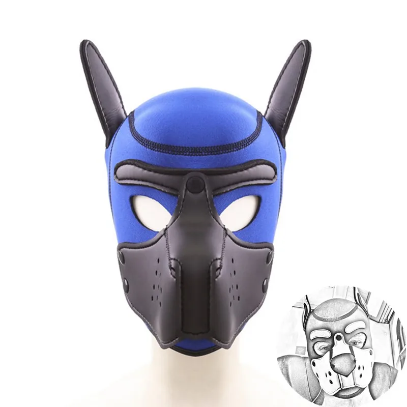 

Pup Play Neoprene Gay Puppy Hood Adult Games Slave Full Head Bondage Restraint Fetish Hood with Muzzle BDSM Gay Sex Toys for Men