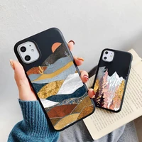 fashion landscape painting case for iphone 13 11 pro xs max xr x 12 mini 7 8 plus se 2020 matte silicone soft shell clear cover