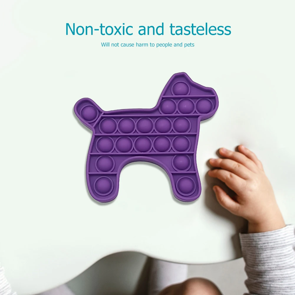 

Hand Push Bubble Toy Silicone Pressure Relief Sensory Toy Autism Relieve Stress Concentration Desktop Cute Puppy Push Bubble