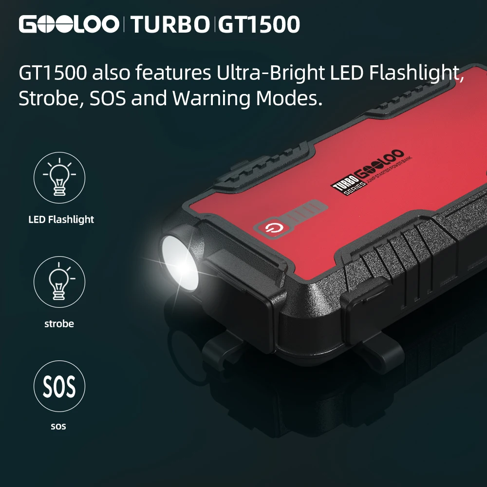 GOOLOO 12V Portable Car Jump Starter 15000mAh Automotive Powerbank External Auxiliary Battery Starting Chargers for Motorcycle | Автомобили