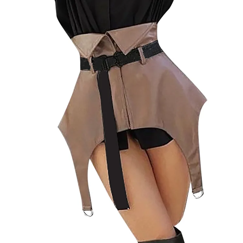

PU Irregular Girdle Women Girl Fashion Skinny Cummerbunds