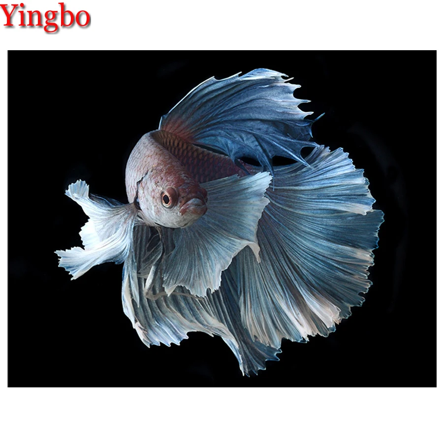 Полная квадратная круглая Алмазная мозаика алмазная вышивка животные рыба 5D