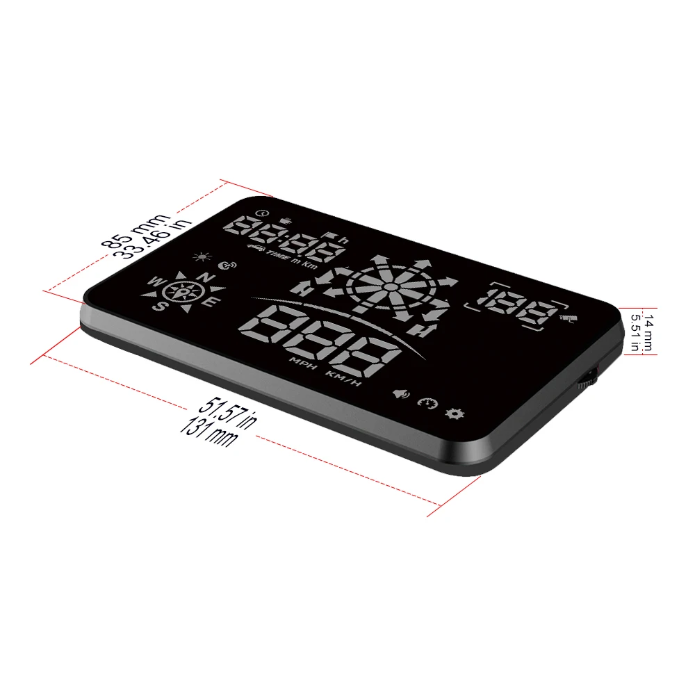 EANOP 5.5R GPS HUD Дисплей Спидометр KMH/MPH Навигация Компас проекция сверхскоростная