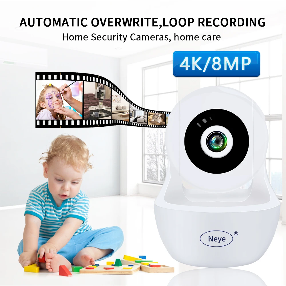 

camera 8MP 4K Baby Monitor Wireless Dome ip Camera two way audio with infrared AI auto track security pan-tilt Camera