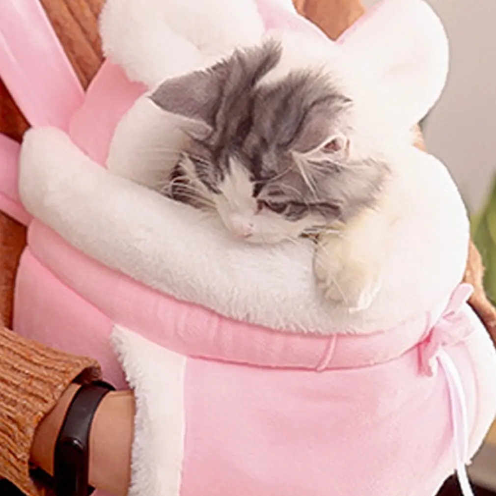 

Warm Pet Carrier Bag Comfortable Small Cat Dogs Backpack Winter Plush Pets Cage For Outdoor Travel Pet Hanging Chest Bags