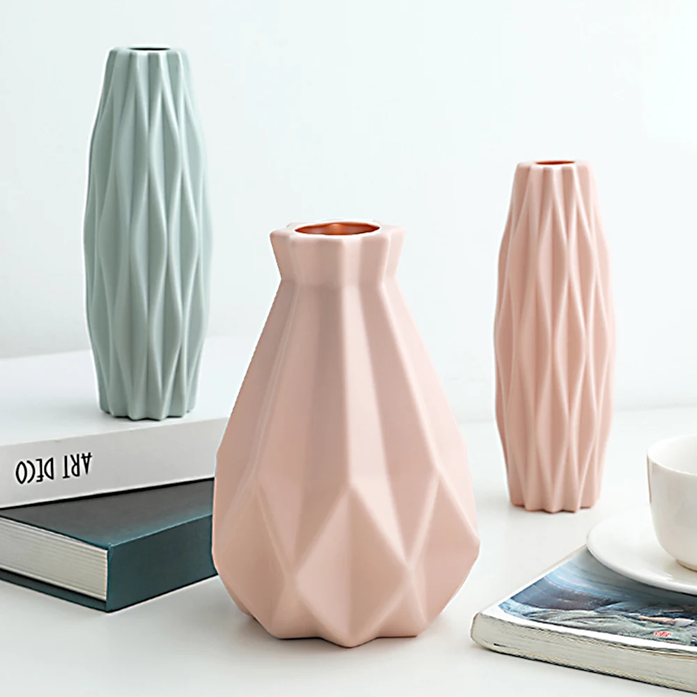 

Modern Flower Vase Home Flower Arrangement Living Room Origami Plastic Nordic Style Home Decoration Ornament Home Decor 1pcs
