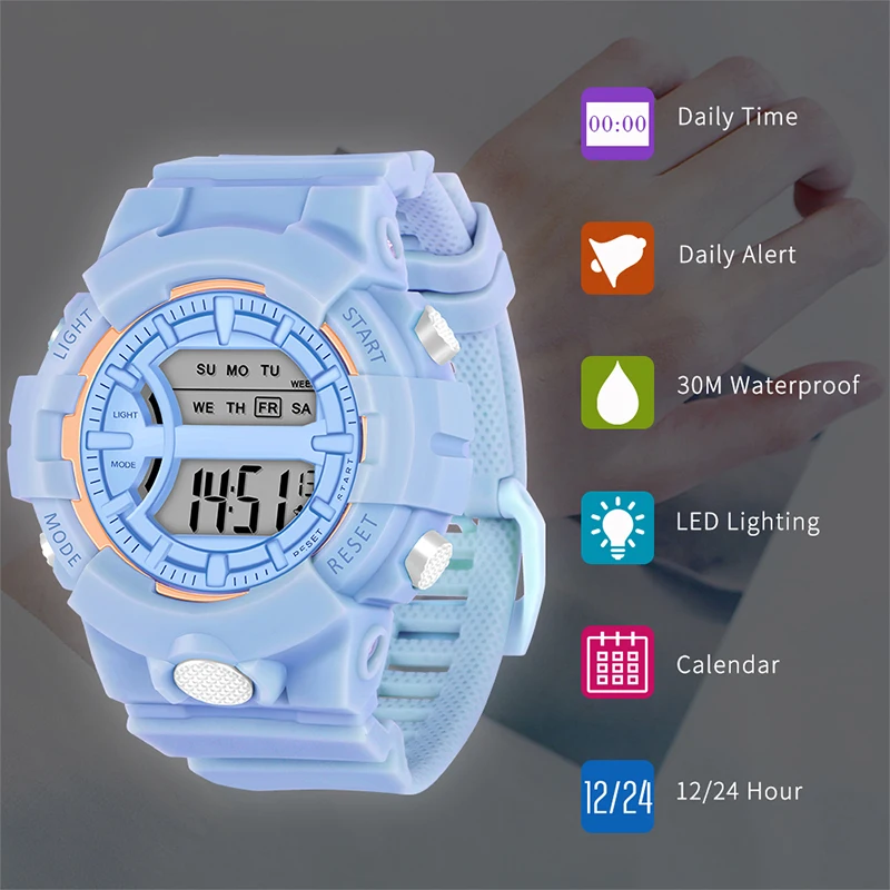 Sports Men Women Watches 10pcs Casual Digital Waterproof Watch Lover's Gift Clock Children Kid's Wristwatch Female Clock Reloj enlarge