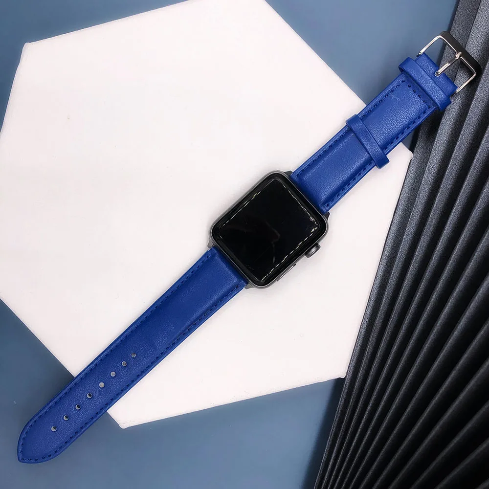 Кожаный ремешок для браслета Apple Watch 42 мм 38 44 40 сменный iWatch 5 4 3 2 1 браслет|Ремешки