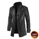 Мужская куртка из ПУ кожи, черная уличная ветровка, толстая флисовая куртка, повседневная куртка, 2021