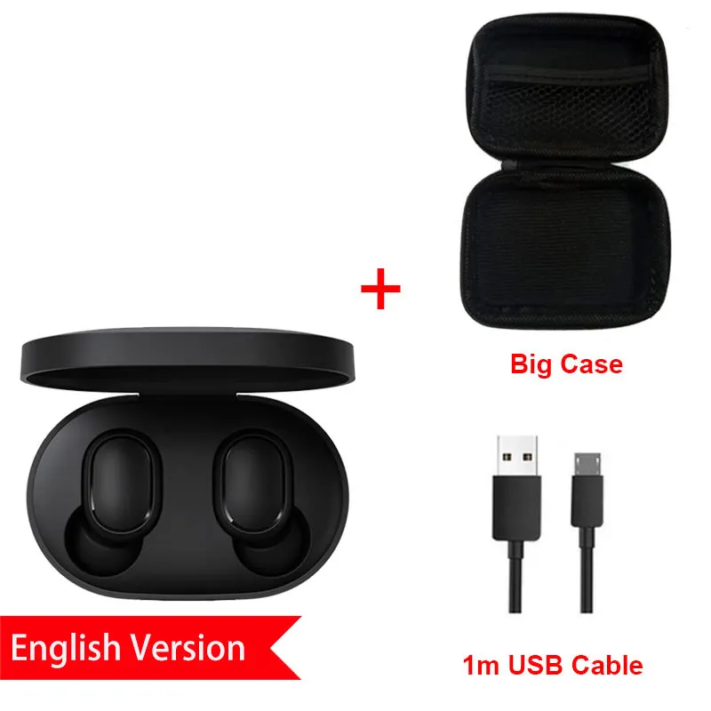 EN Big Case C Xiaomi Redmi Airdots Xiaomi Bluetooth беспроводные стерео наушники Голосовое управление Bluetooth 5,0 шумоподавление управление - Цвет: EN Big Case C