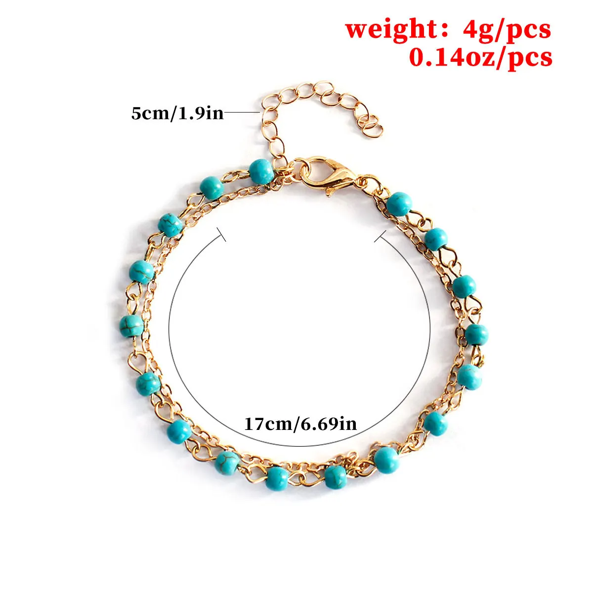 Тренд золотой цвет простой браслет из бисера и камня Женский металлический