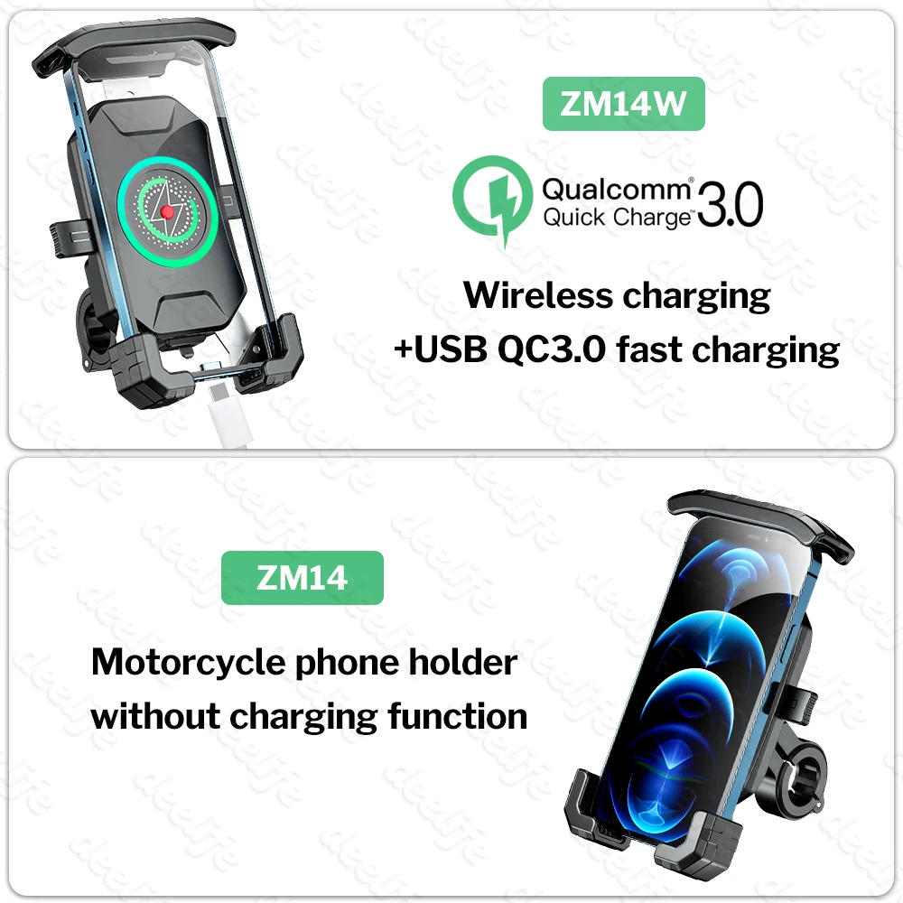 deelife motorcycle phone holder motorbike cellphone bracket stand mount moto telephone support with wireless charger waterproof free global shipping