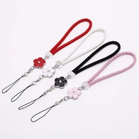 Wrist Anti-Lost Hanging Cord Leather Rope Flower Mobile Phone Strap Cell Phone Lanyard Mobile Phone Lanyard Keychain
