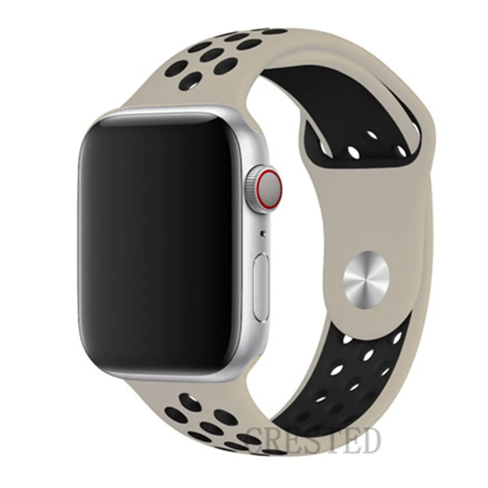 Ремешок для apple watch 5 4 3 ремешок 44 мм/40 мм iwatch ремешок 5 42 мм/38 мм correa силиконовый браслет аксессуары для часов - Цвет ремешка: antique black 15