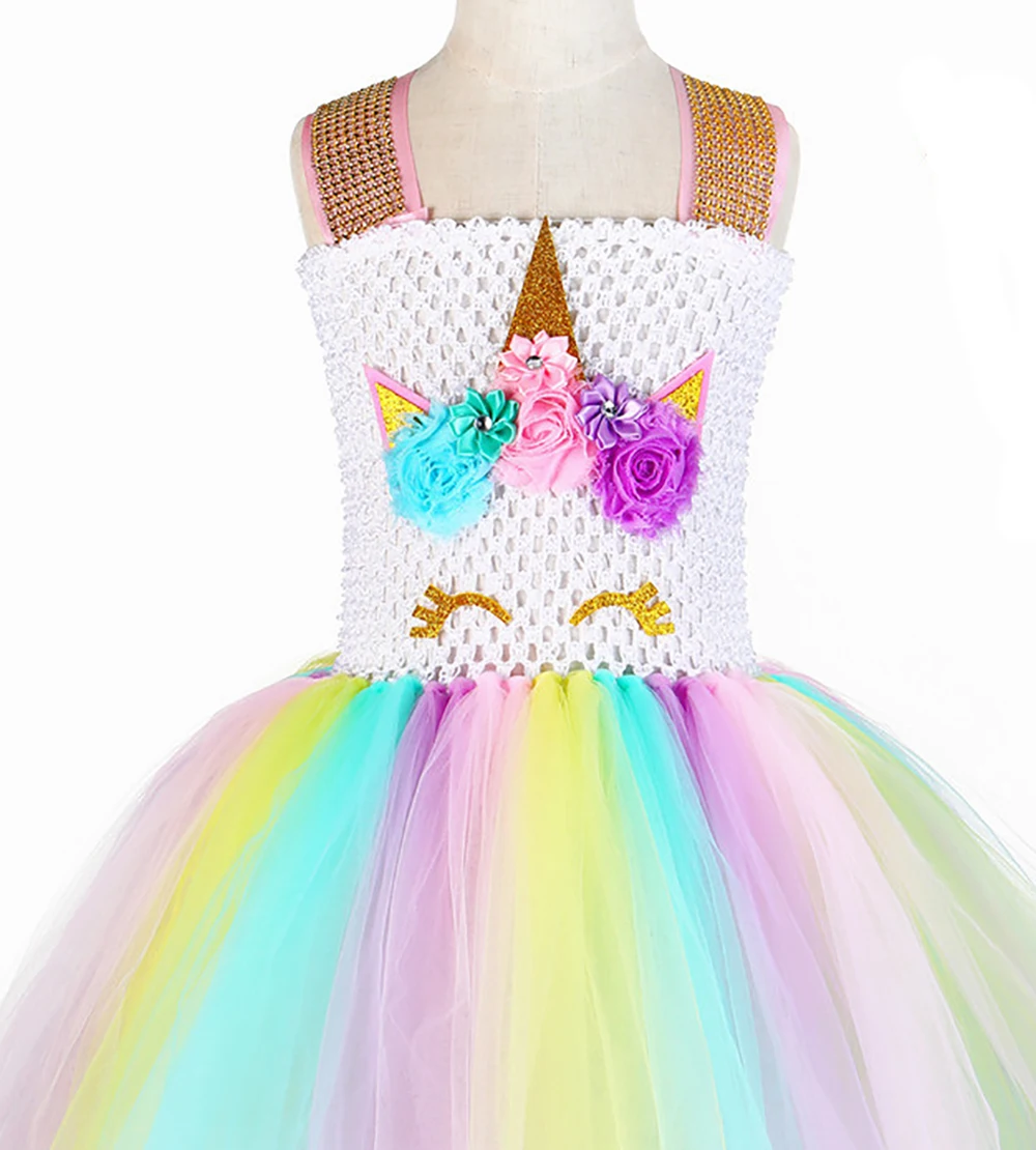 Детское платье с цветочным рисунком единорога для девочек | Тематическая одежда