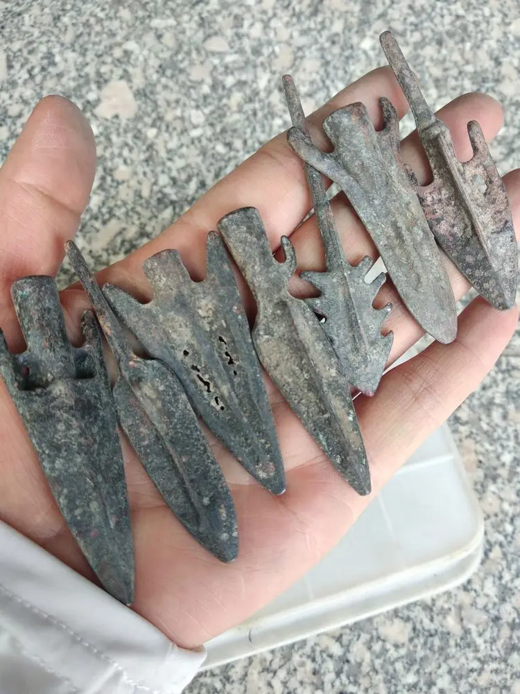 7 шт. старинное копье модель рабочего инструмента китайская трубка для щуки