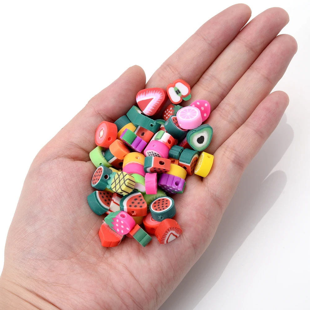 Бусины из полимерной глины в форме фруктов 30/50/100 шт