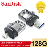 sandisk 128gb ultra dual drive m3 0 64g for android devices and computers microusb sddd3 otg usb flash drive high speed 150mbs
