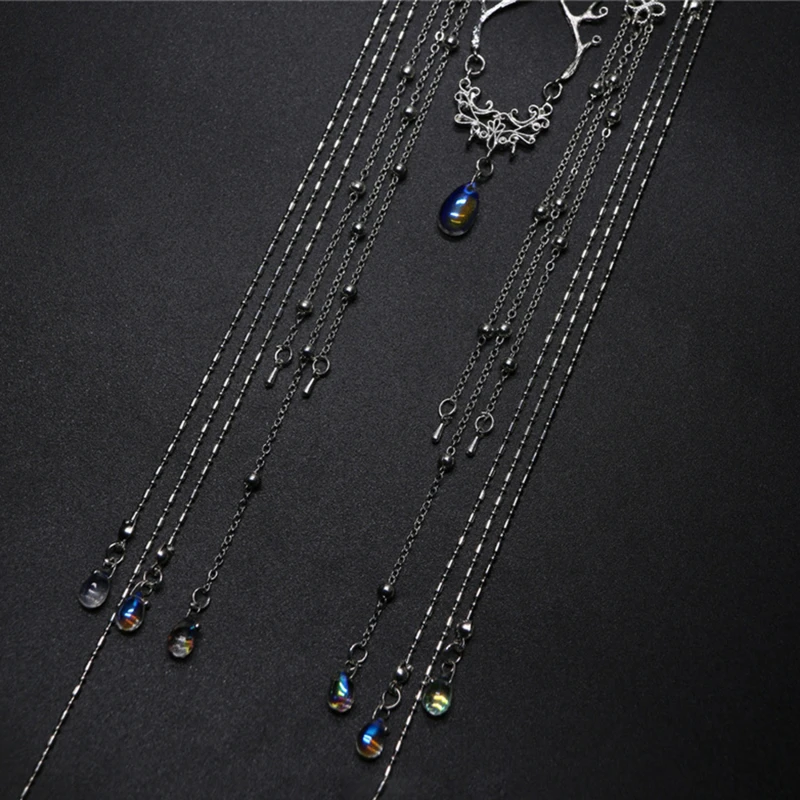 

Elegant Shinning Rhinestone Long Tassel Hairwear Waterdrop Crystal Retro Hairband for Women Chinese Style Accessories
