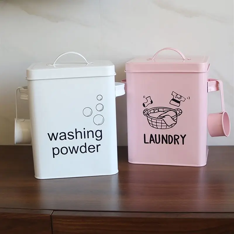 Домашний простой стиральный порошковый контейнер железный ящик для риса коробка