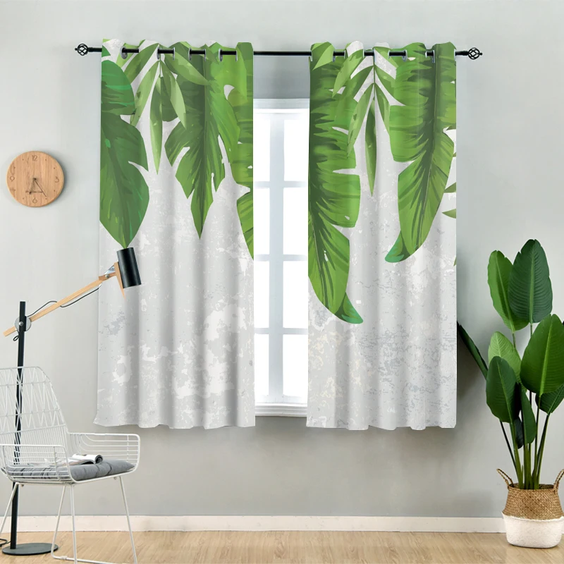 Скандинавская занавеска s для спальни С банановыми листьями гостиной с зелеными