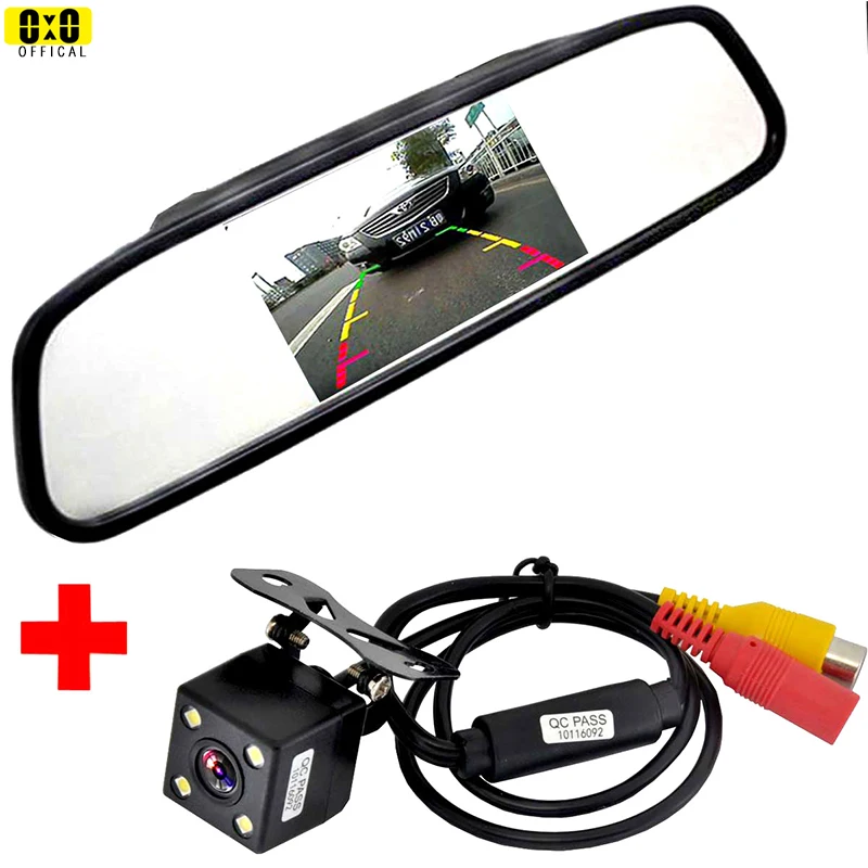 

Car ccd Video Auto Parking Monitor, LED night Reversing Car Rear View Camera With 4.3 inch Car Rearview Mirror Monitor