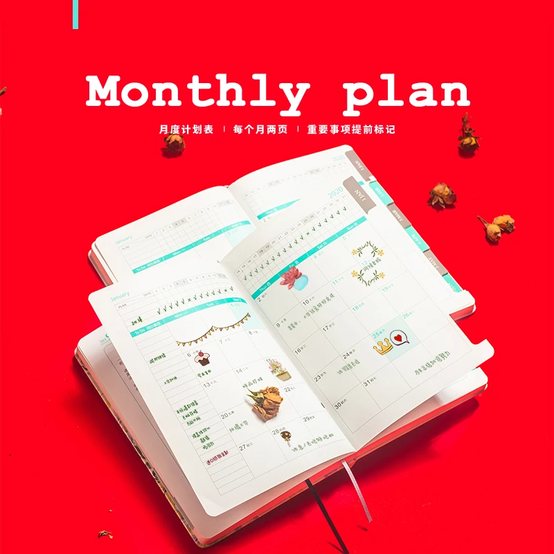 2020 Ежедневник а5 дневник кожаный блокнот планировщик еженедельные книги