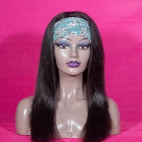 bd hair natural color straight human hair headband wig brazilian remy hair full machine made human hair wig with elasic band