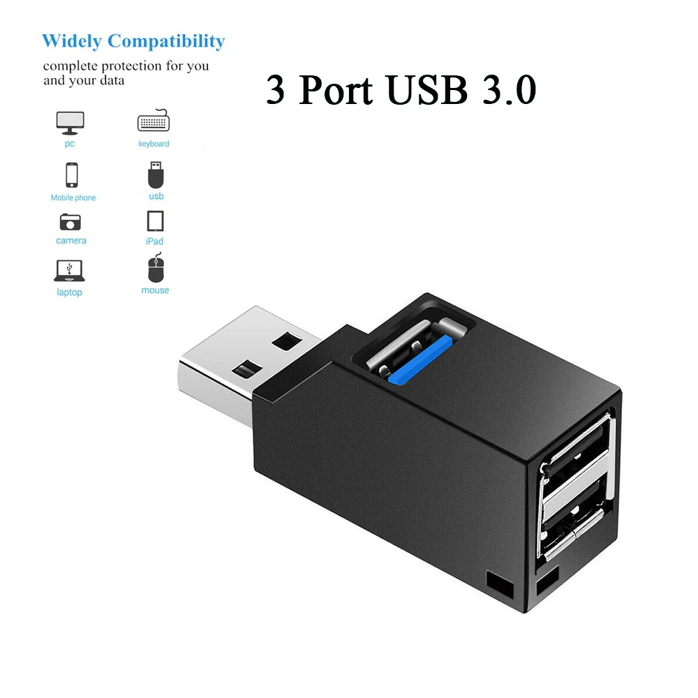 USB 3,0 концентратор Мульти USB 3,0 Hi-speed 5 Гбит/с 3 порта USB разветвитель концентратор коробка U кард-ридер Все-в-одном для ПК ноутбук компьютерные аксессуары