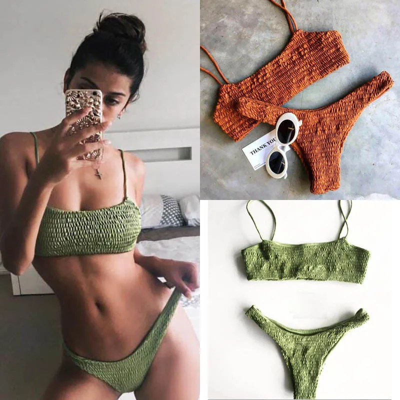

Bikinis 2021 Mujer Women Swimwear Women Push-up Padded Bra Bandage Bikini Set Sexy Swimsuit e Swimwear Bathing