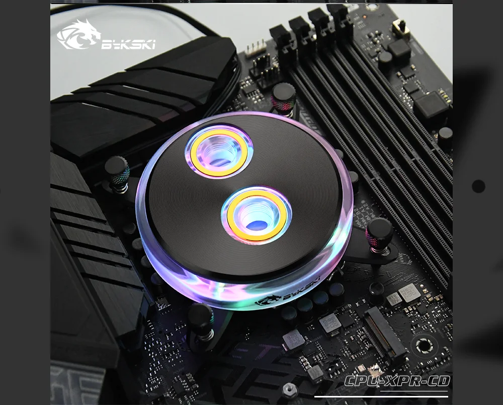 Bykski Процессор-XPR-CD Процессор водяного охлаждения блока для Intel Lga115x/2011/2066 RGB/RBW освещение компакт-дисков узор Системы Microwaterway I7