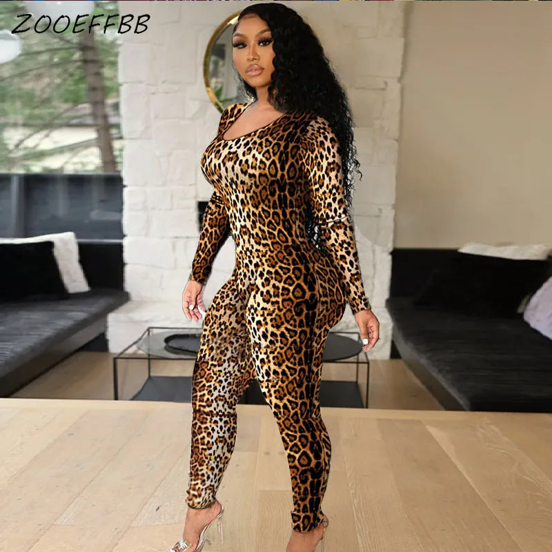 

ZOOEFFBB Aesthetic Print Bodycon Jumpsuit Fashion Hollow Lace Up Outfits Sexy One Piece Club Romper Plus Size Women Clothing