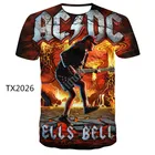 2021 Летняя мужская футболка AC DC 3D с принтом летняя брендовая Футболка Мужская модная новая футболка, забавная Повседневная футболка, Т-футболка