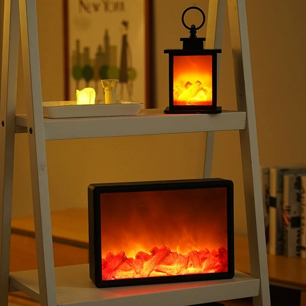 Led симуляцией камин светильник лампа пламени Nordic Стиль Рождественский орнамент