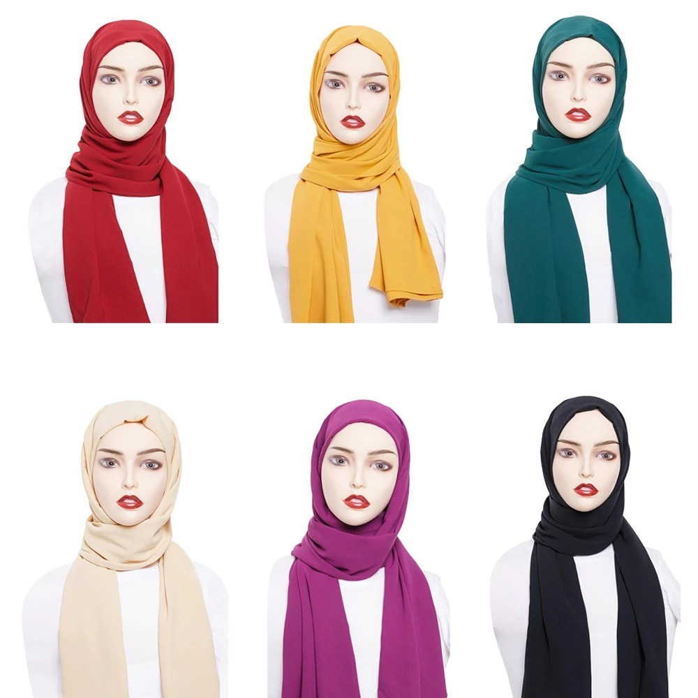 Мусульманский хиджаб женский простой длинный шарф мусульманские Макси шарфы