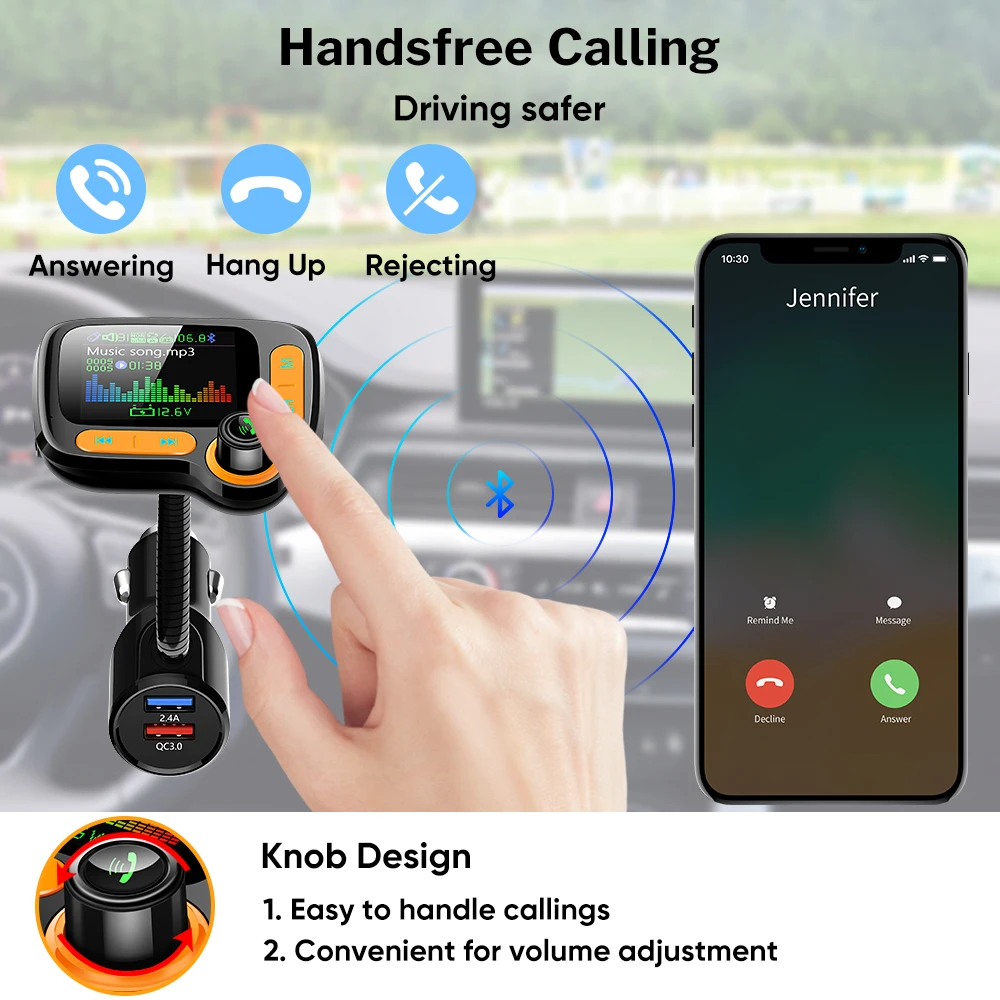 Автомобильный Bluetooth MP3-плеер Deelife беспроводной комплект громкой связи QC 3 0 USB