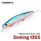 Приманка рыболовная TSURINOYA 135S, штык 135 мм 26,4 г, ультрадлинное литье, тонущий гольян, Морская рыбалка, морская скумбрия