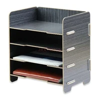 desktop book storage a5 bill courier single magazine data frame multilayer file rack wooden storage box holder