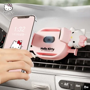 hello kitty car car phone holder cartoon cute air outlet support universal lady navigation fixed bracket free global shipping