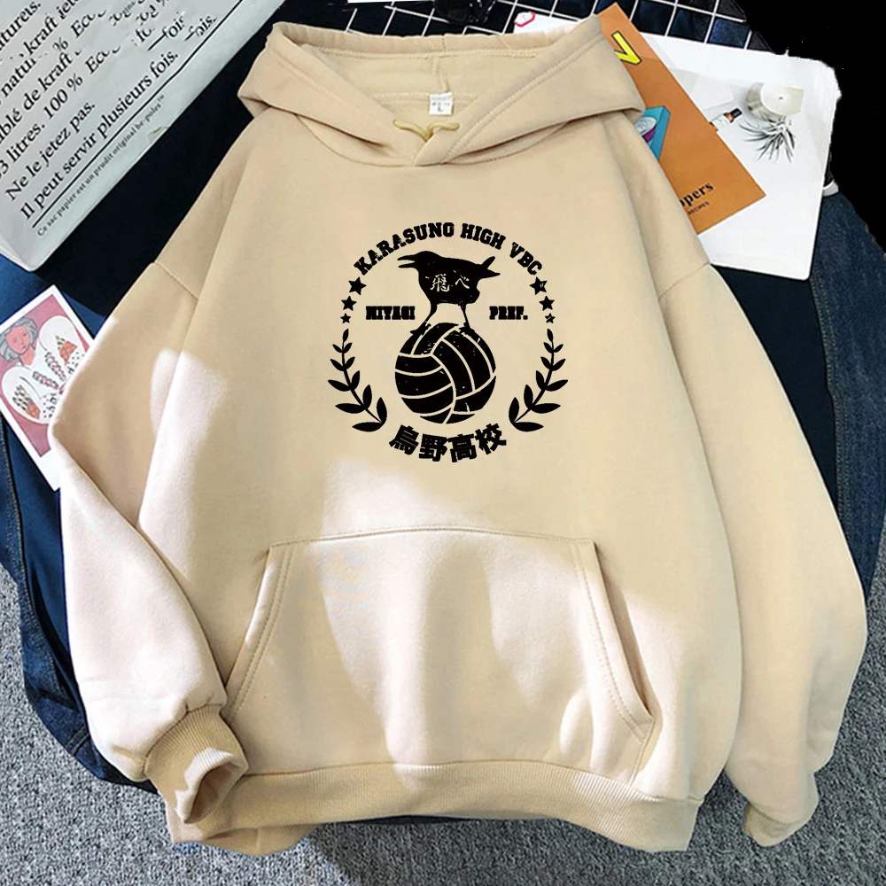 

Anime Haikyuu Hoodies Women Men Funny Harajuku Streetwear Harajuku Karasuno Fly High Graphic Sweatshirts Aesthetic Clothes
