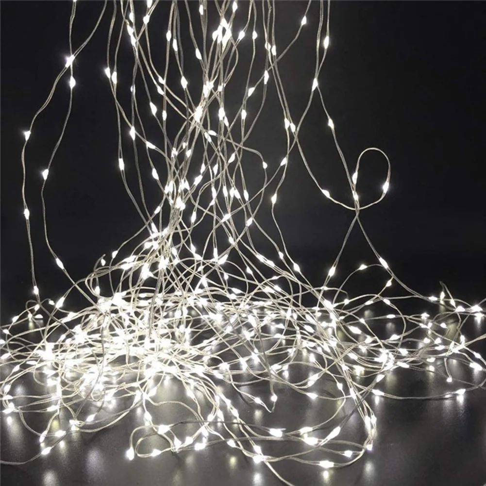 

200 LEDs Vines Lights String for Christmas Wedding Holiday Party Tree Decor 8 Modes Lighting Copper Wire Waterfall Fairy