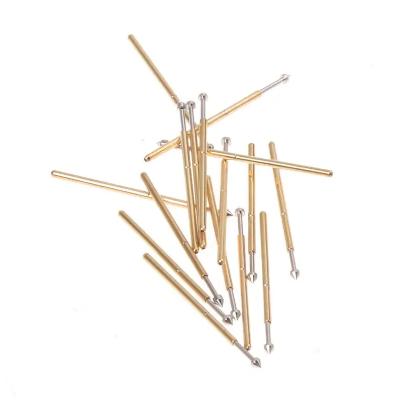 Пружинный щуп Pogo Pin P50 E2 диаметром 0 68 мм длиной 16 75 г Упаковка из 20 золотых цветов |