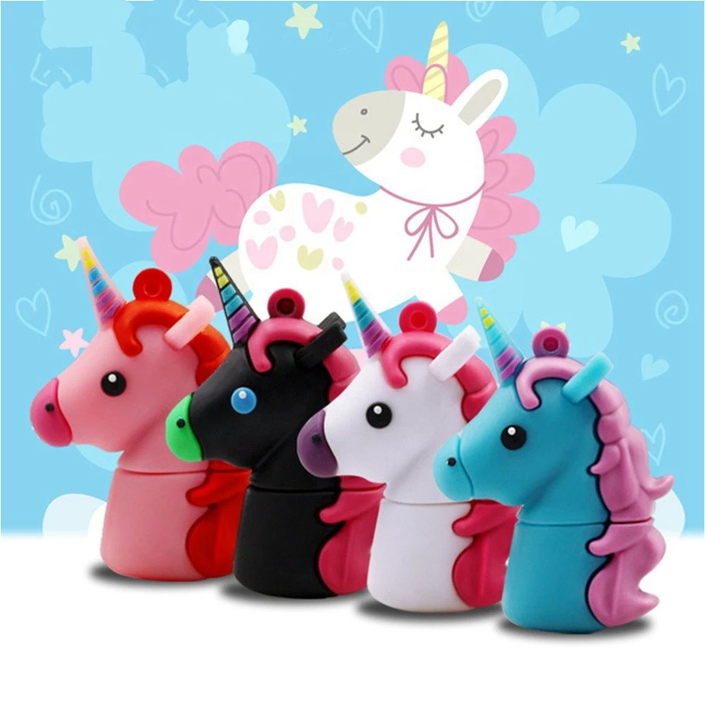 Милый флеш-накопитель 32 Гб 64 USB с единорогом 16 ГБ 8 4 карта памяти Флешка u-диск