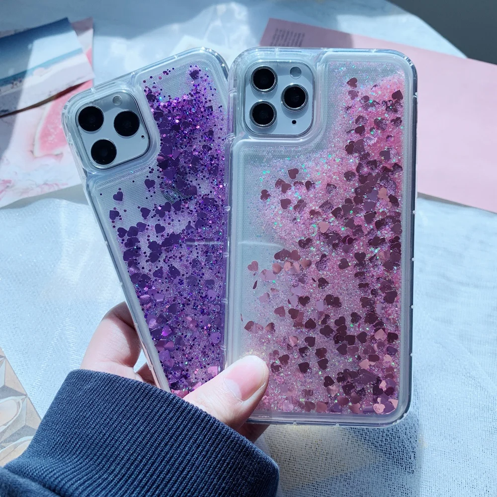 For iPhone 5 5s SE 6 6s 7 8 Plus 11 Pro X XS XR Max Liquid Glitter Quicksand Love Heart Snowflake Soft Silicon TPU Case Cover | Мобильные