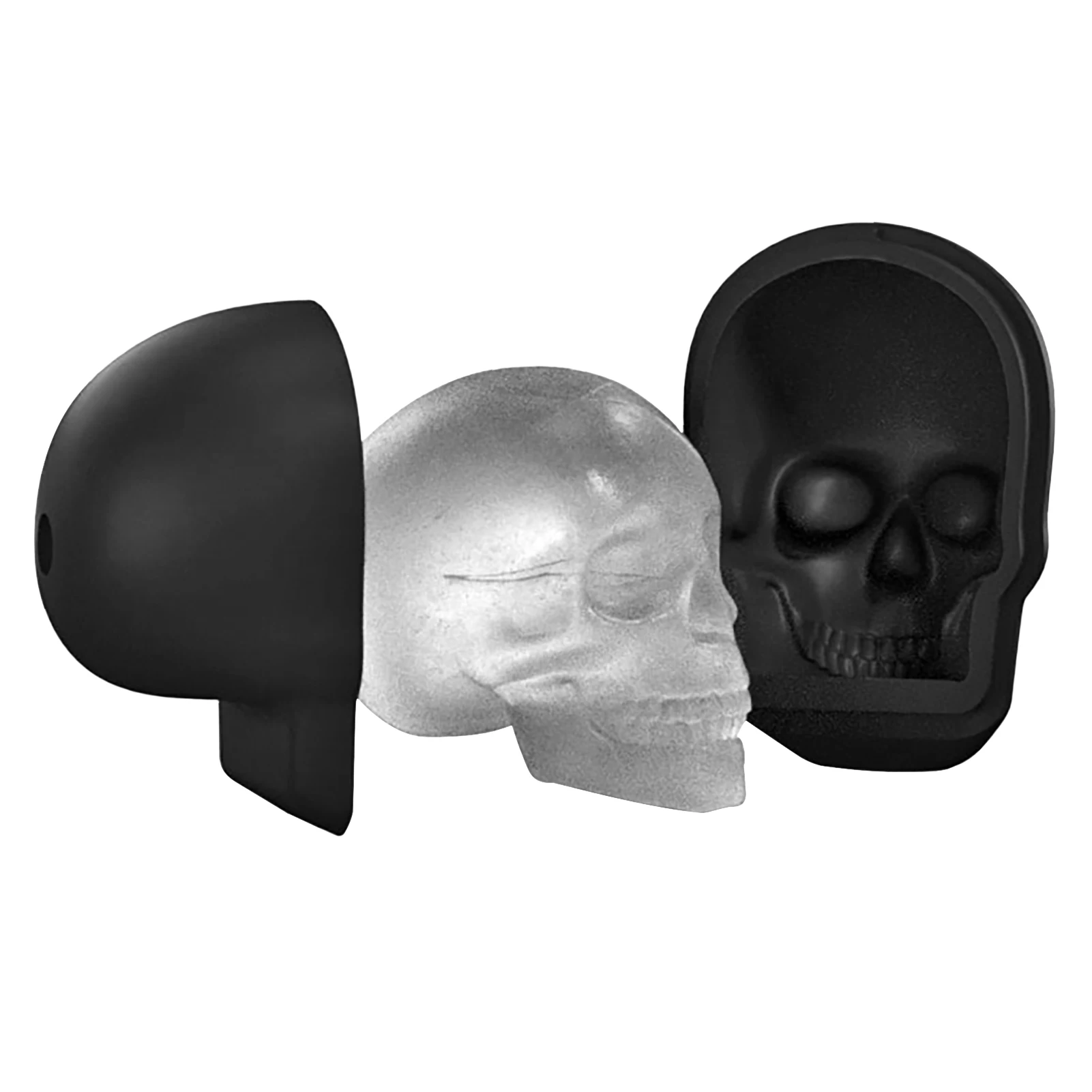 

1PC 3D Skeleton Ice Tray Sigle Holes Silicone Small Drink Whisky Skull Ice Cube Mold Tray Party Candy Mold Ice Lattice Ice Model